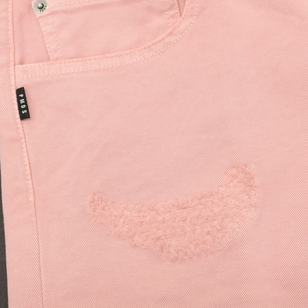 【新品】ピーエムディーエス PMDS TOMMY ダメージ加工 ストレッチ コットン カラーデニム ショートパンツ ピンク【サイズ30】【 状態ランクN 】【 メンズ 】