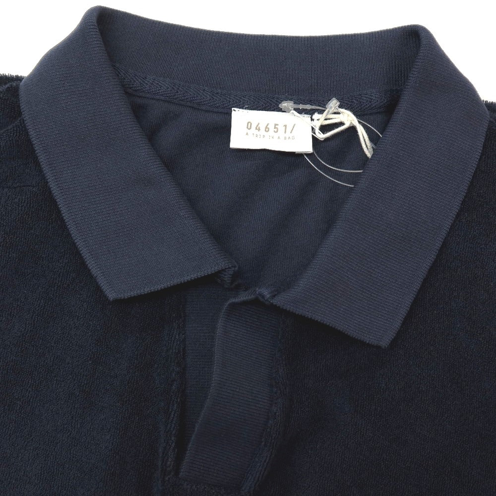 【新品】ア トリップ イン ア バッグ 04651/A TRIP IN A BAG コットン パイル スキッパー 半袖ポロシャツ ネイビー【サイズM】【 状態ランクN 】【 メンズ 】