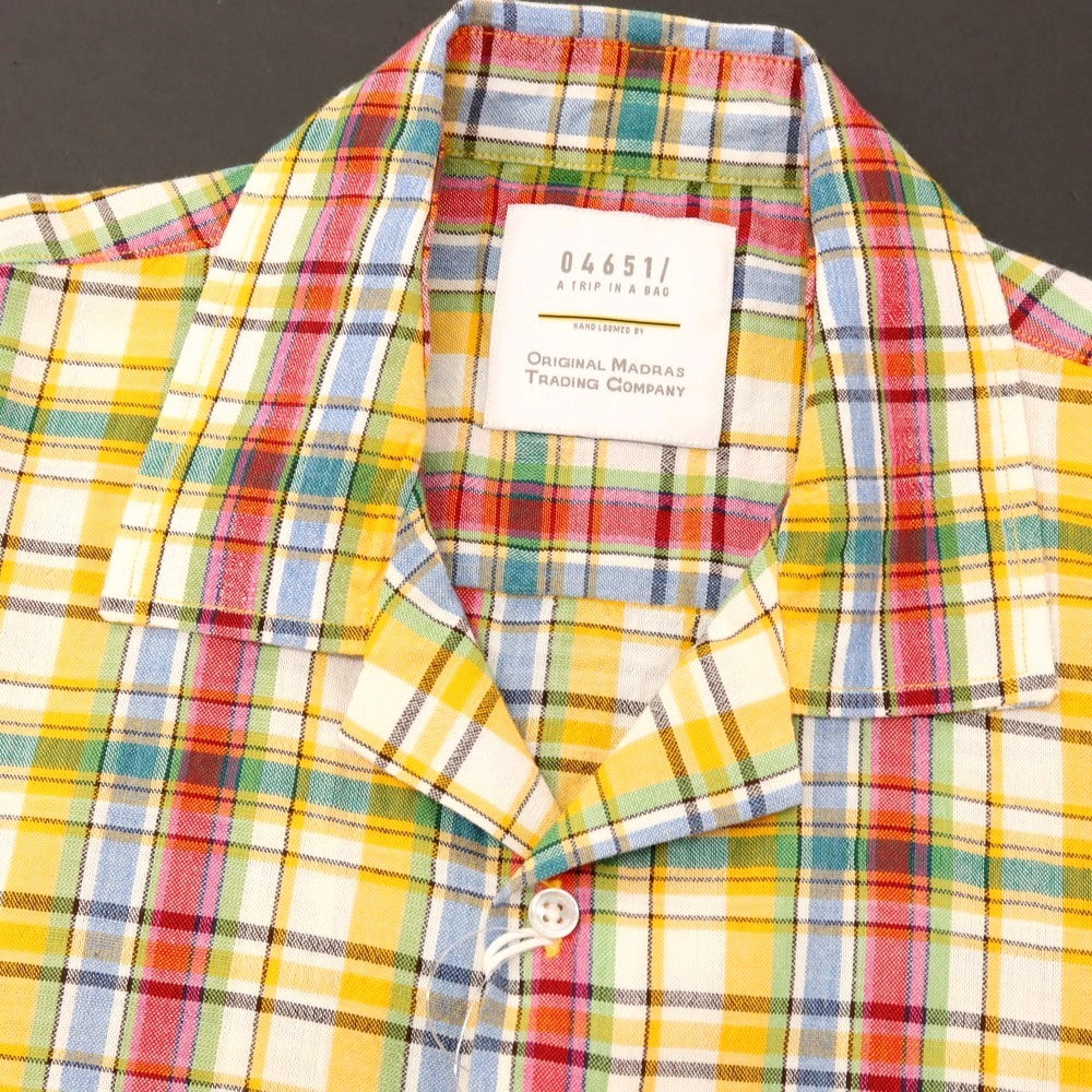 【新品】ア トリップ イン ア バッグ 04651/A TRIP IN A BAG コットン チェック オープンカラー 半袖シャツ イエローxマルチカラー【サイズM】【 状態ランクN 】【 メンズ 】