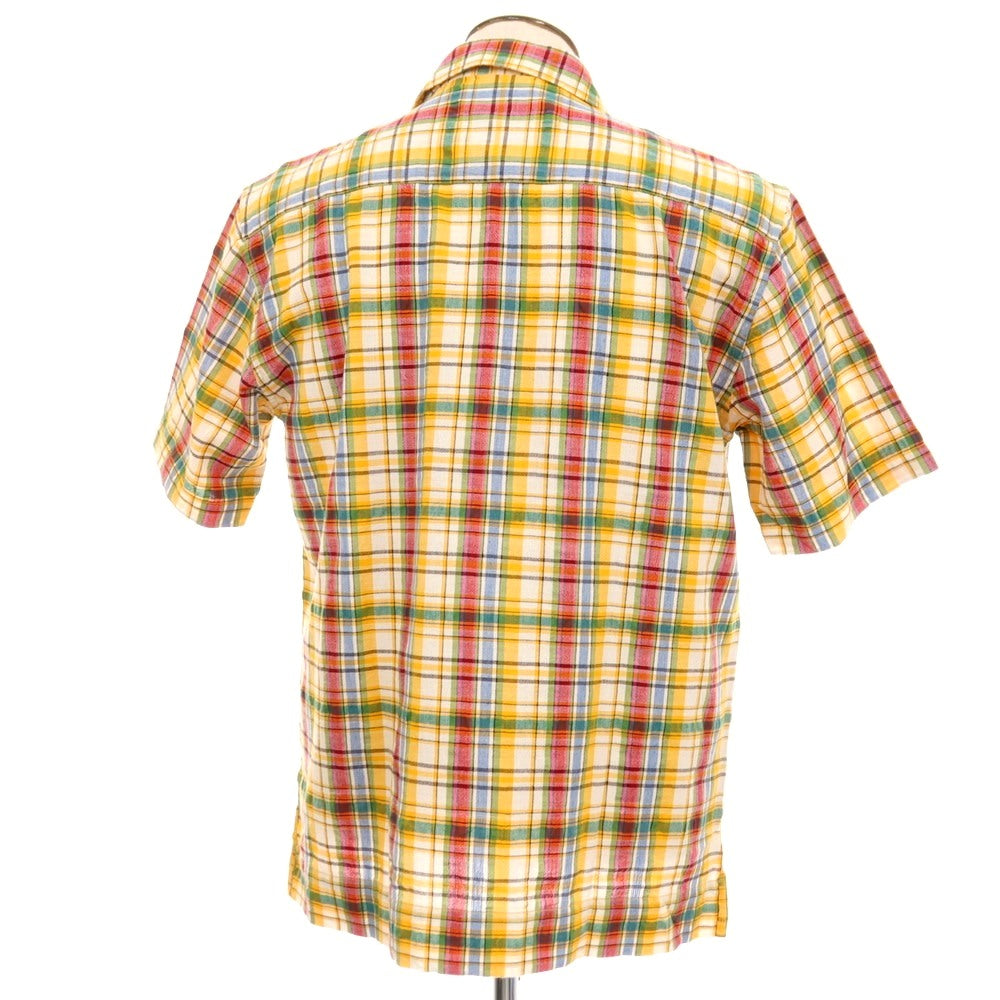 【新品アウトレット】ア トリップ イン ア バッグ 04651/A TRIP IN A BAG コットン チェック オープンカラー 半袖シャツ イエローxマルチカラー【サイズL】【 状態ランクN- 】【 メンズ 】