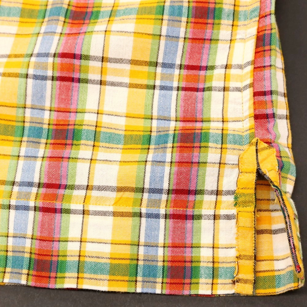 【新品アウトレット】ア トリップ イン ア バッグ 04651/A TRIP IN A BAG コットン チェック オープンカラー 半袖シャツ イエローxマルチカラー【サイズL】【 状態ランクN- 】【 メンズ 】