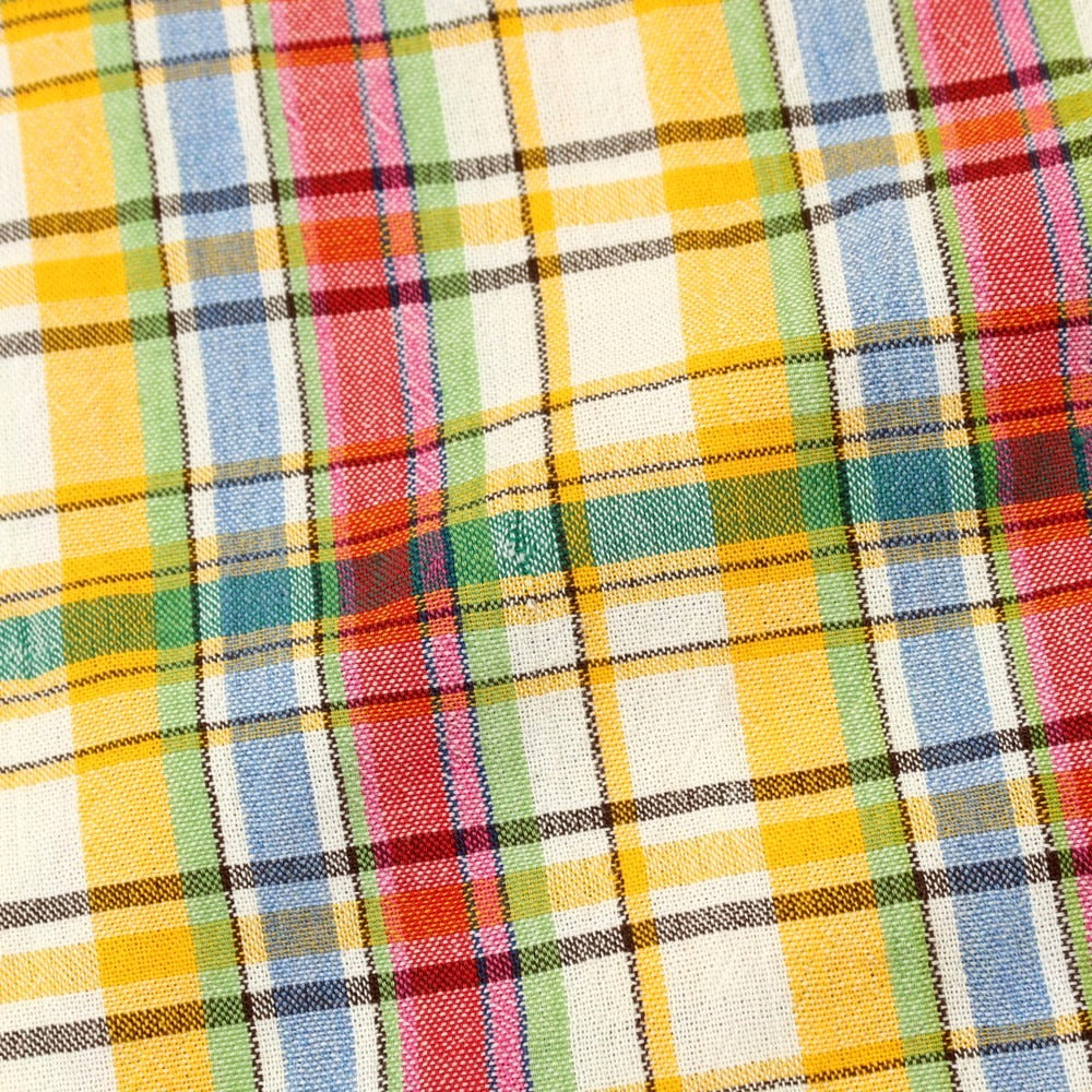 【新品アウトレット】ア トリップ イン ア バッグ 04651/A TRIP IN A BAG コットン チェック オープンカラー 半袖シャツ イエローxマルチカラー【サイズL】【 状態ランクN- 】【 メンズ 】