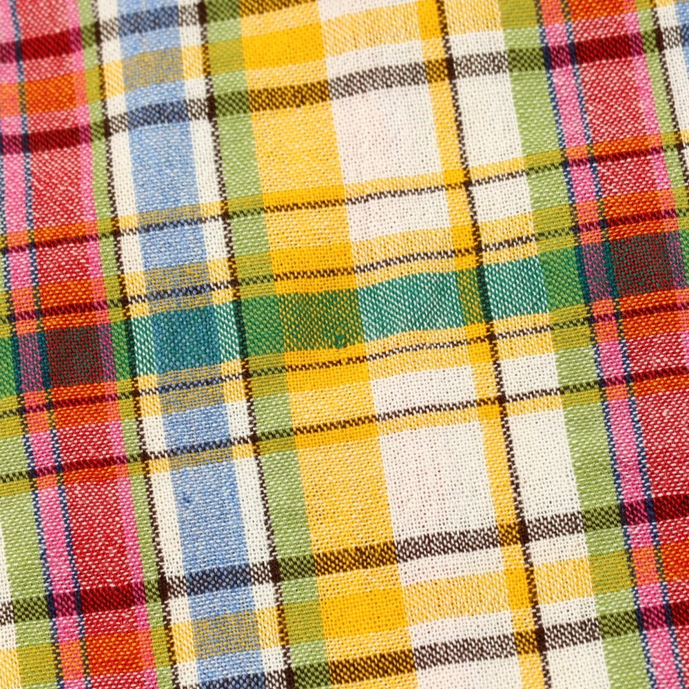 【新品アウトレット】ア トリップ イン ア バッグ 04651/A TRIP IN A BAG コットン チェック オープンカラー 半袖シャツ イエローxマルチカラー【サイズL】【 状態ランクN- 】【 メンズ 】