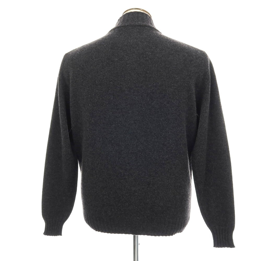 【中古】フィリッポ デ ローレンティス FILIPPO DE LAURENTIIS SUPER120’Sウール&カシミヤ スタンドカラー ダブルジップ カーディガン チャコール【サイズ50】【 状態ランクB 】【 メンズ 】