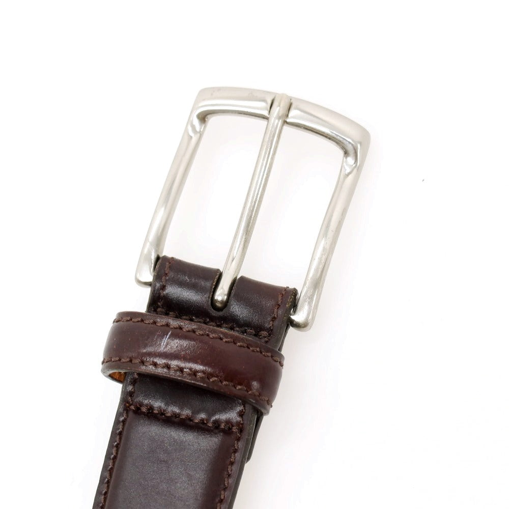 【中古】ケーティールイストン K.T.Lewiston シェルコートバン レザー ベルト ダークブラウンxシルバー【サイズ36/90】【 状態ランクC 】【 メンズ 】