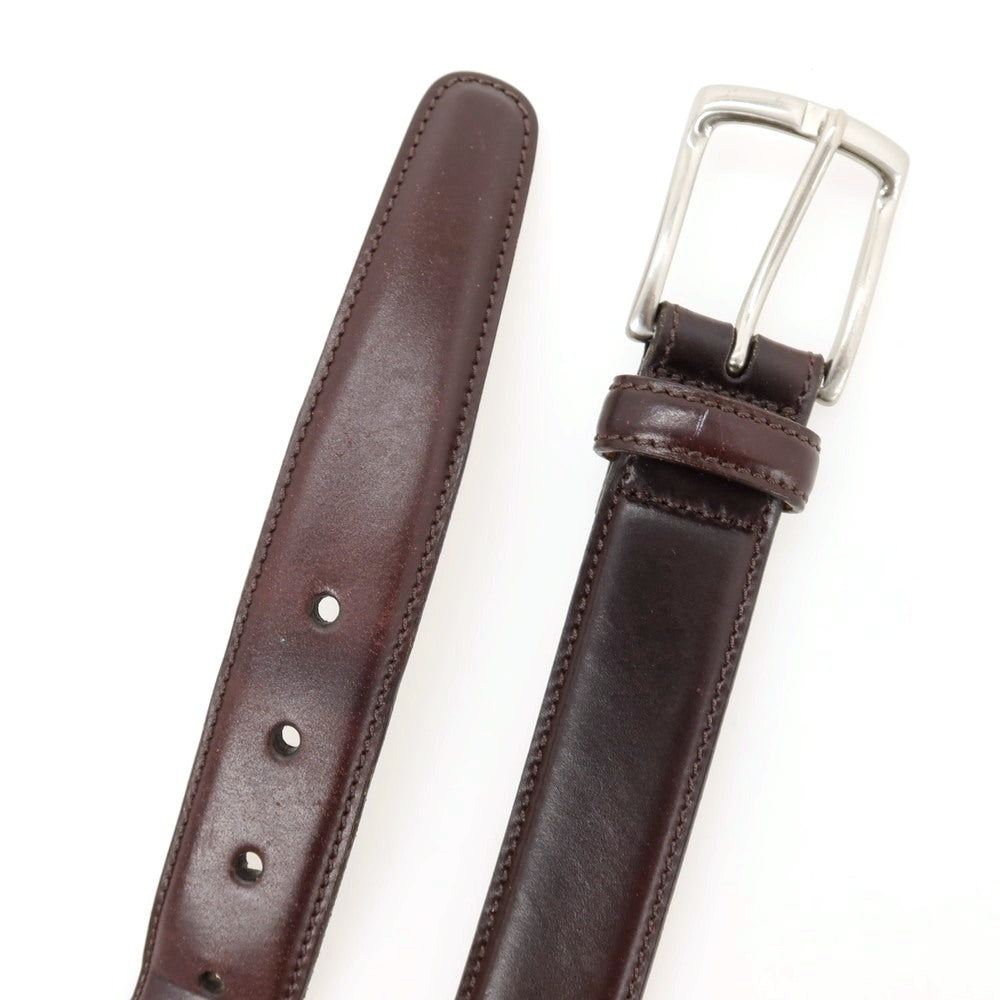 【中古】ケーティールイストン K.T.Lewiston シェルコートバン レザー ベルト ダークブラウンxシルバー【サイズ36/90】【 状態ランクC 】【 メンズ 】