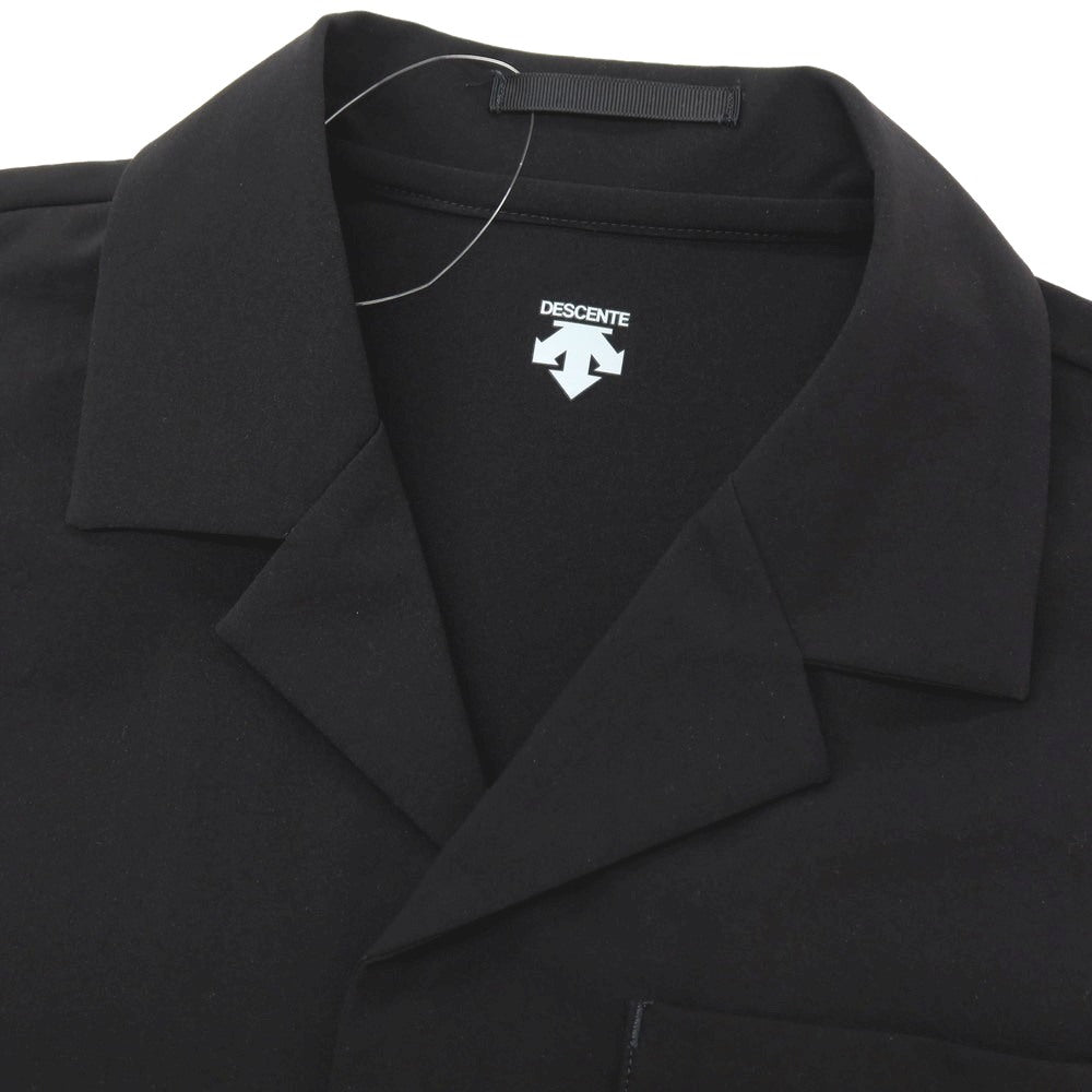 【中古】デサント DESCENTE ポリエステル オープンカラー 半袖シャツ ブラック【サイズS】【 状態ランクB 】【 メンズ 】