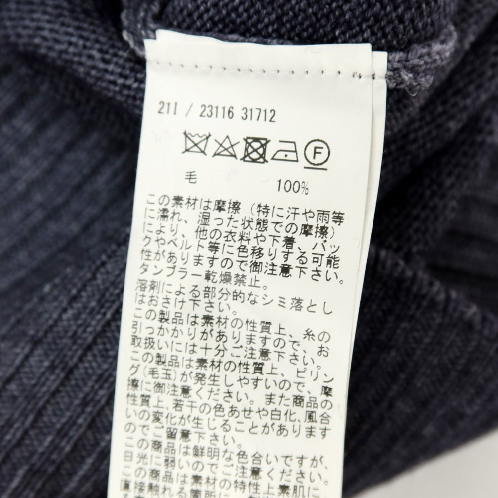 【中古】グランサッソ GRAN SASSO ガーメントダイ ウール モックネック プルオーバーニット グレイッシュネイビー【サイズ46】【 状態ランクC 】【 メンズ 】