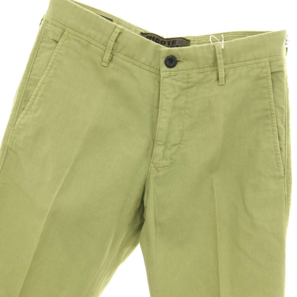 【中古】インコテックス スラックス INCOTEX SLACKS ストレッチ コットンリネン カジュアルスラックスパンツ ライトグリーン【サイズ29】【 状態ランクB 】【 メンズ 】