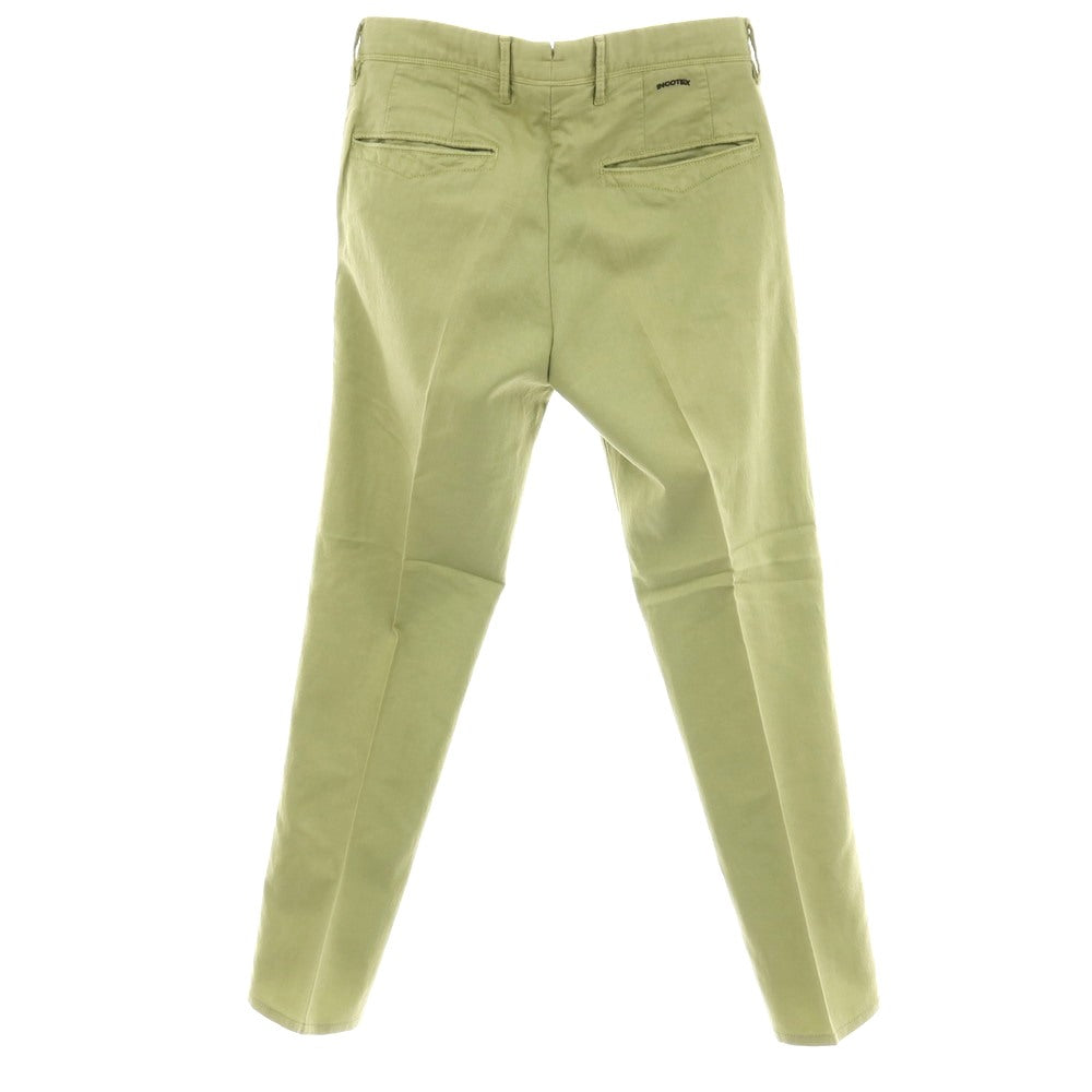 【中古】インコテックス スラックス INCOTEX SLACKS ストレッチ コットンリネン カジュアルスラックスパンツ ライトグリーン【サイズ29】【 状態ランクB 】【 メンズ 】
