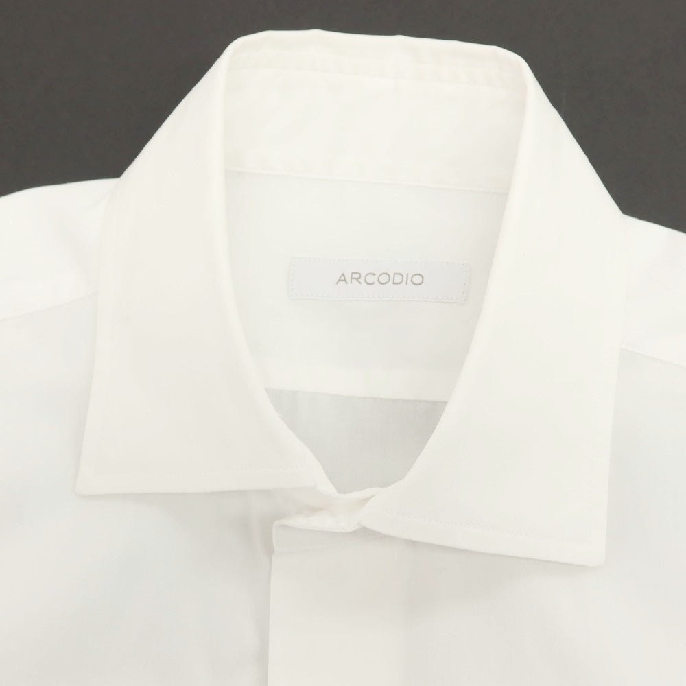 【中古】アルコディオ ARCODIO コットン セミワイドカラー ドレスシャツ ホワイト【サイズ37】【 状態ランクC 】【 メンズ 】