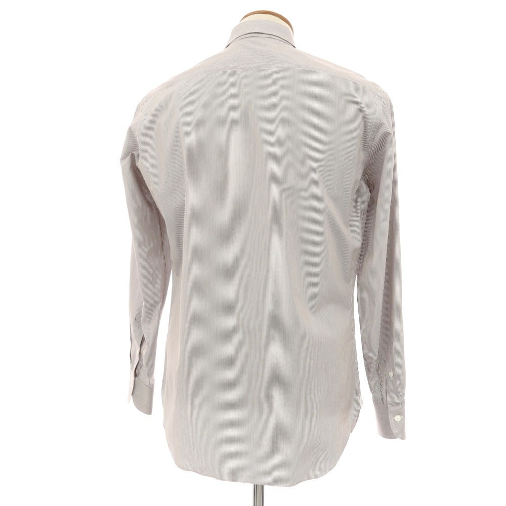 【中古】エリコフォルミコラ ERRICO FORMICOLA コットン ストライプ ワイドカラー ドレスシャツ グレーxホワイト【サイズ40】【 状態ランクC 】【 メンズ 】