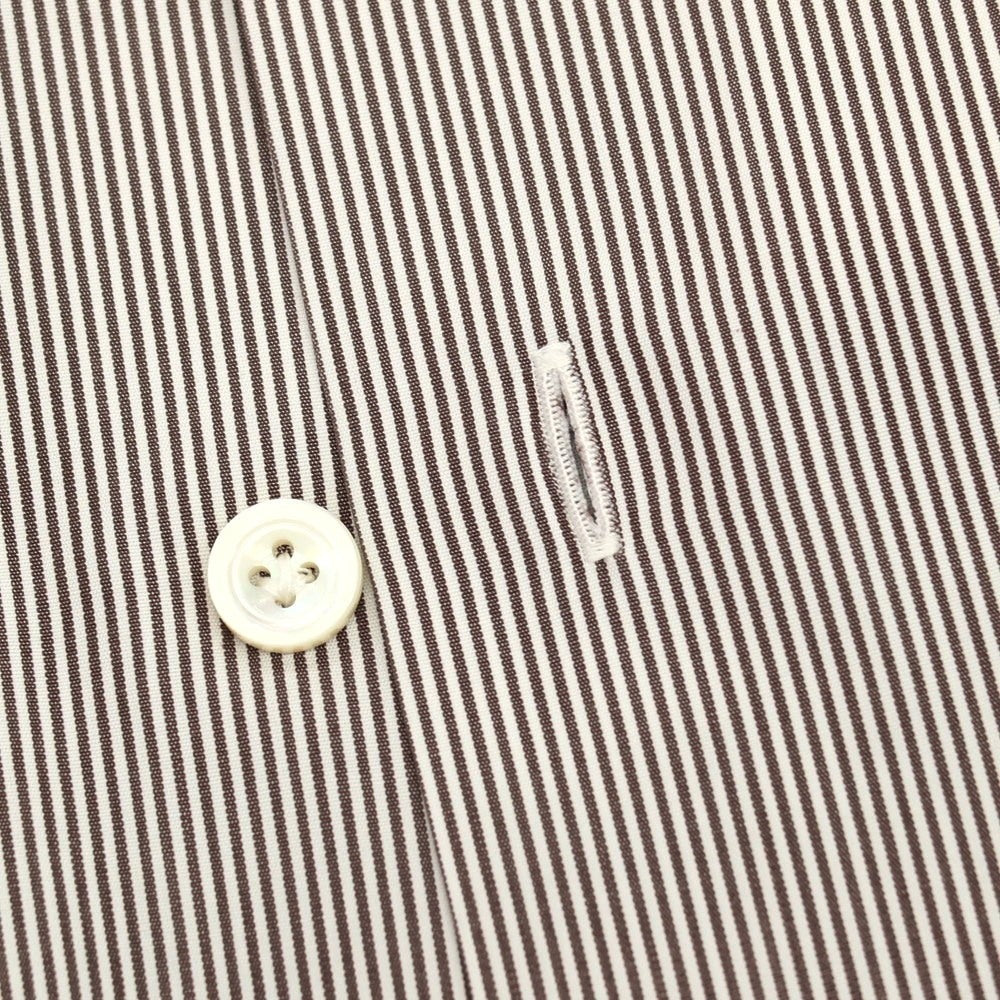 【中古】エリコフォルミコラ ERRICO FORMICOLA コットン ストライプ ワイドカラー ドレスシャツ グレーxホワイト【サイズ40】【 状態ランクC 】【 メンズ 】