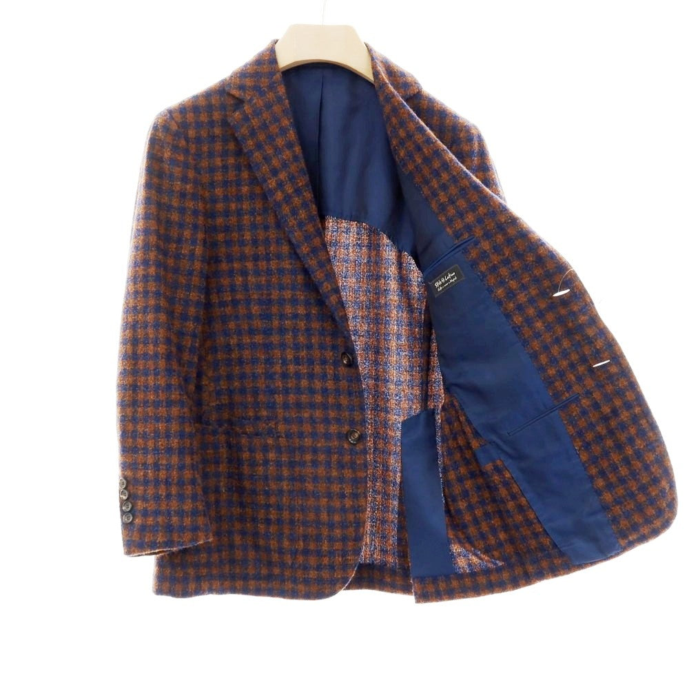 【SALE10%OFF/返品不可】【中古】スティレ ラティーノ STILE LATINO ウールナイロン チェック 3B テーラードジャケット ブラウンxネイビー【 サイズ44 DROP 8R 】【 状態ランクB 】【 メンズ 】