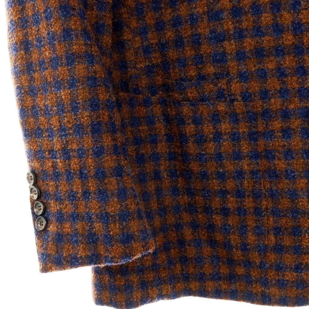 【SALE10%OFF/返品不可】【中古】スティレ ラティーノ STILE LATINO ウールナイロン チェック 3B テーラードジャケット ブラウンxネイビー【 サイズ44 DROP 8R 】【 状態ランクB 】【 メンズ 】