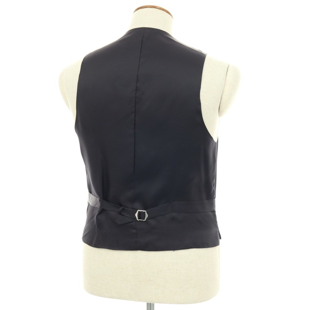 【中古】リングヂャケット RING JACKET FOUR SEASONS Super130’S ウール ドレス系ジレ ベスト ネイビー【サイズ46】【 状態ランクA 】【 メンズ 】