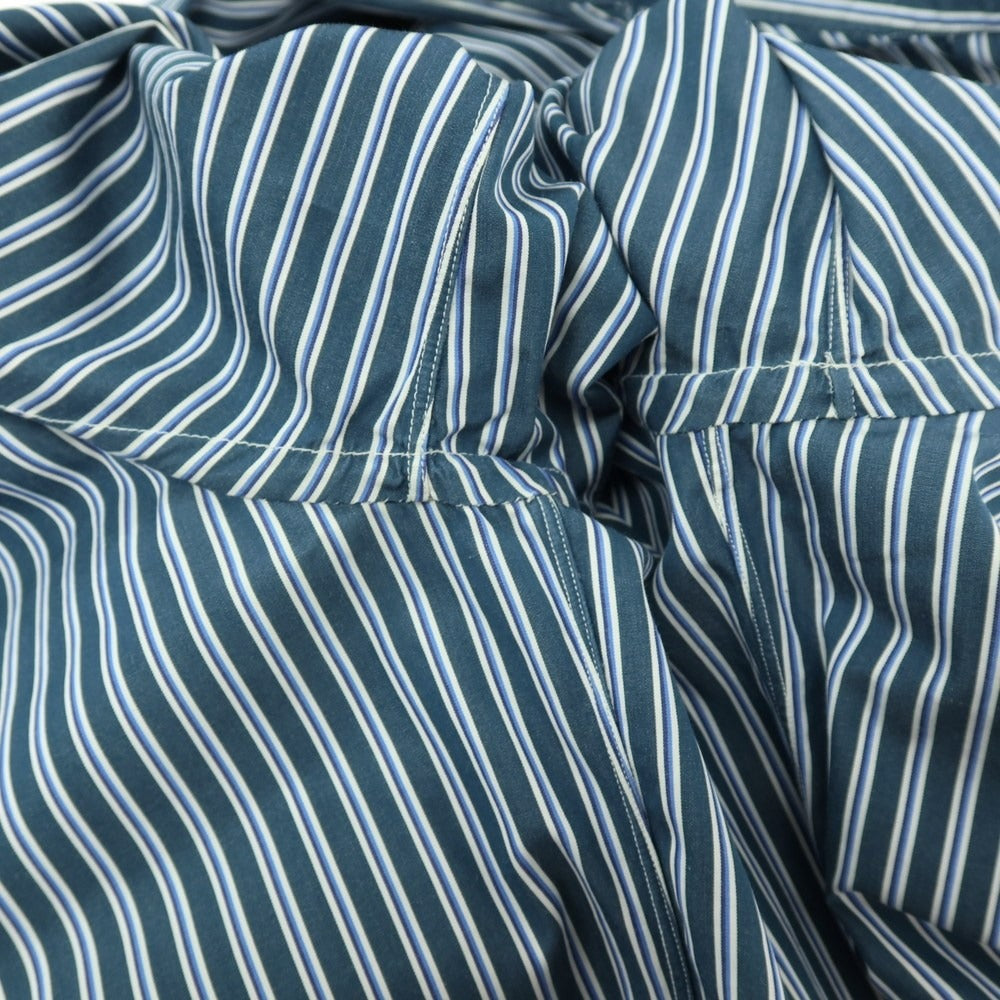 【中古】スティレ ラティーノ STILE LATINO コットン ストライプ レギュラーカラー ドレスシャツ グリーンxホワイト【サイズ39】【 状態ランクC 】【 メンズ 】