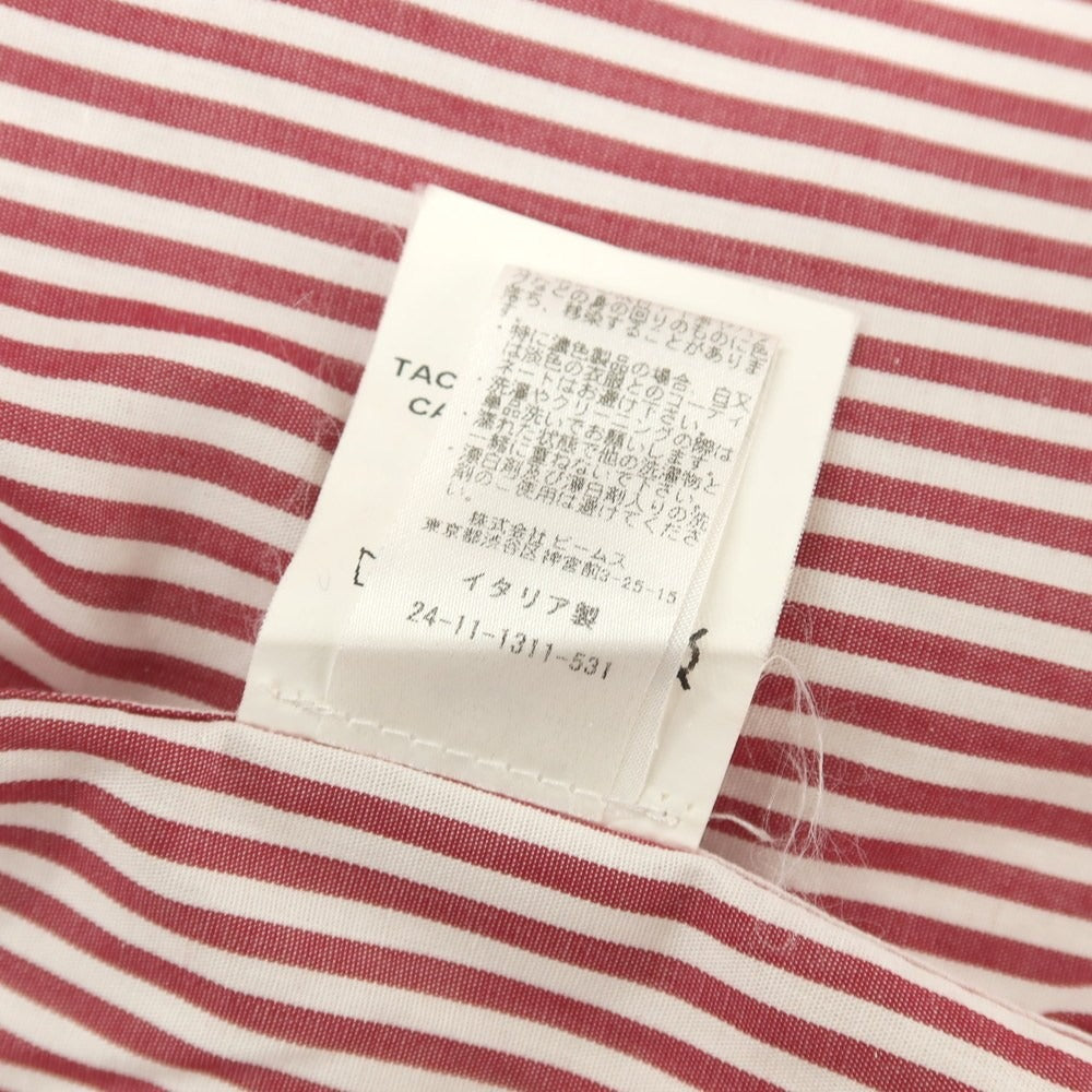 【中古】ギローバー GUY ROVER コットン ストライプ タブカラー ドレスシャツ レッドxホワイト【サイズ39】【 状態ランクC 】【 メンズ 】