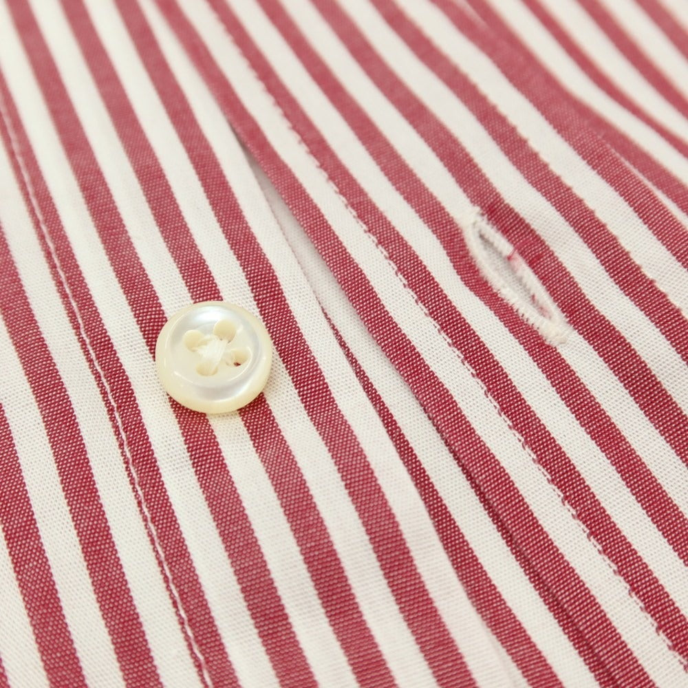 【中古】ギローバー GUY ROVER コットン ストライプ タブカラー ドレスシャツ レッドxホワイト【サイズ39】【 状態ランクC 】【 メンズ 】