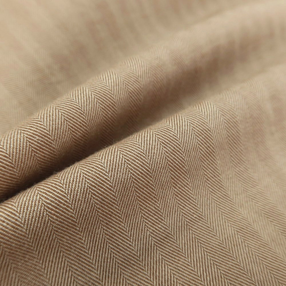 【中古】バルバ BARBA コットン ヘリンボーンストライプ ワイドカラー ドレスシャツ ライトブラウン【サイズ39】【 状態ランクB 】【 メンズ 】