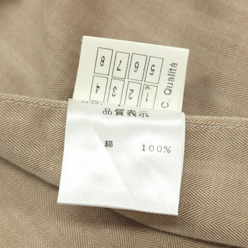 【中古】バルバ BARBA コットン ヘリンボーンストライプ ワイドカラー ドレスシャツ ライトブラウン【サイズ39】【 状態ランクB 】【 メンズ 】