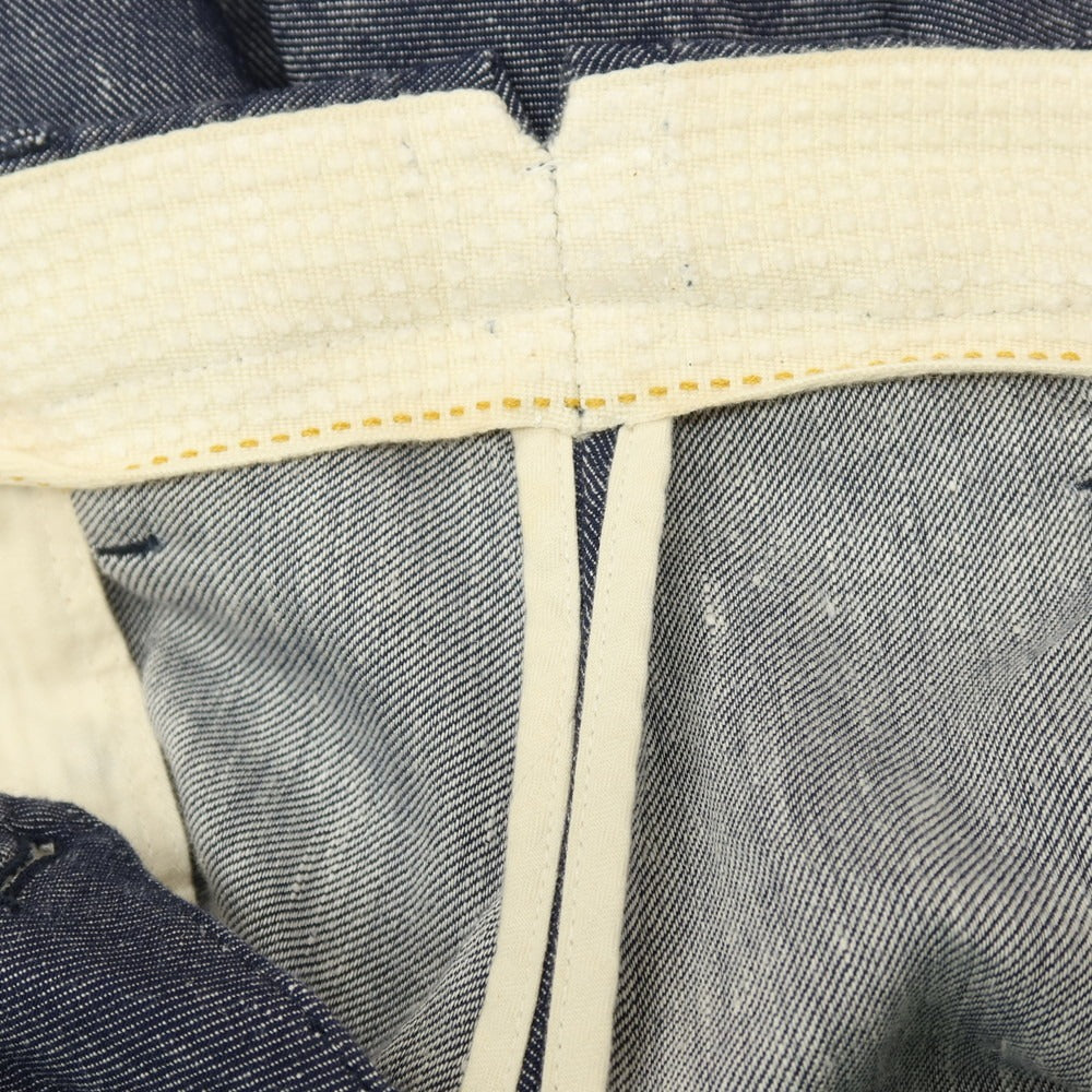 【中古】ジーティーアー G.T.A Herrick ストレッチ リネンコットン カジュアルスラックスパンツ ネイビー【サイズ48】【 状態ランクB 】【 メンズ 】