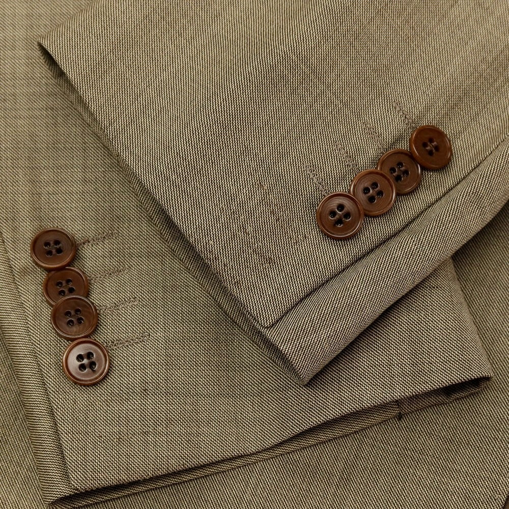 【中古】カンタレリ Cantarelli ウール 2つボタンスーツ ベージュxブラウン【サイズ46】【 状態ランクC 】【 メンズ 】