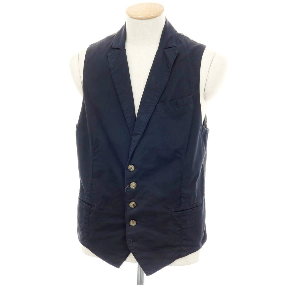 【中古】イレブンティ eleventy コットンポリウレタン カジュアル系ジレ ベスト ネイビー【サイズS】【 状態ランクC 】【 メンズ 】