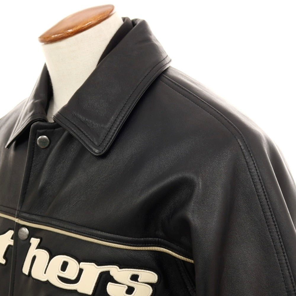 【中古】アヴィレックス AVIREX × Mr.BROTHERS CUT CLUB 2025年秋冬 VARSITY JACKET 羊革 中綿入り レザーブルゾン ブラック【サイズM】【 状態ランクA 】【 メンズ 】