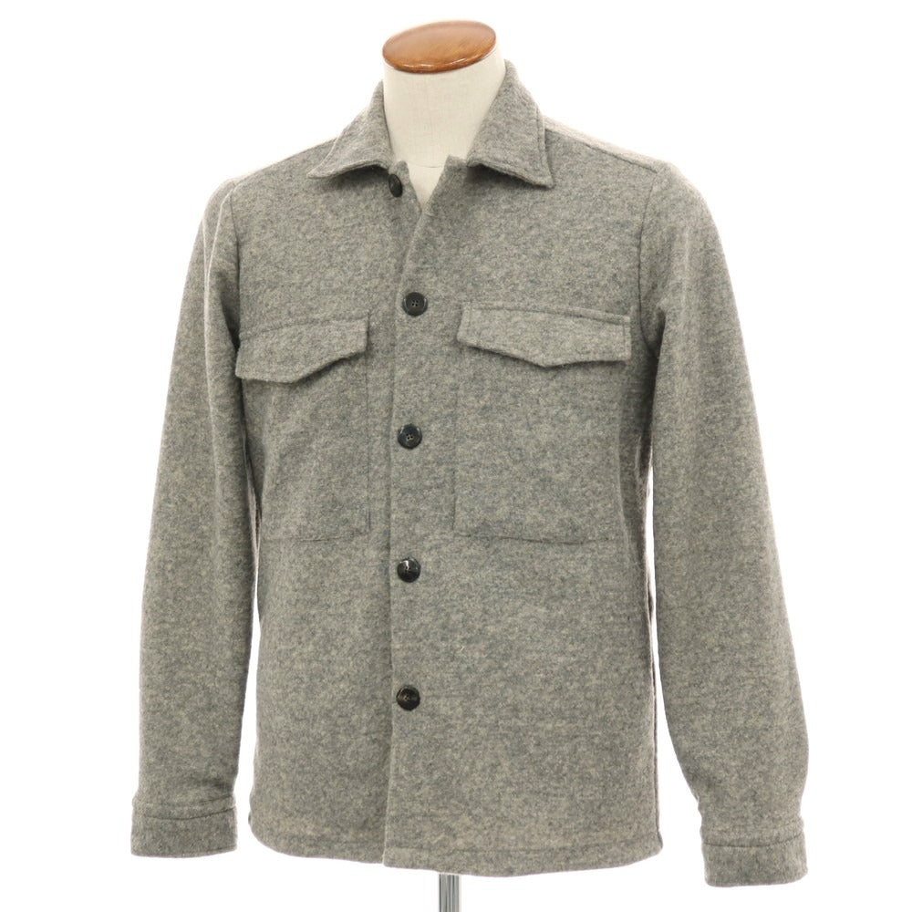 【中古】ギローバー GUY ROVER コットンウール カジュアルシャツ グレーxブラウン【サイズM】【 状態ランクB 】【 メンズ 】