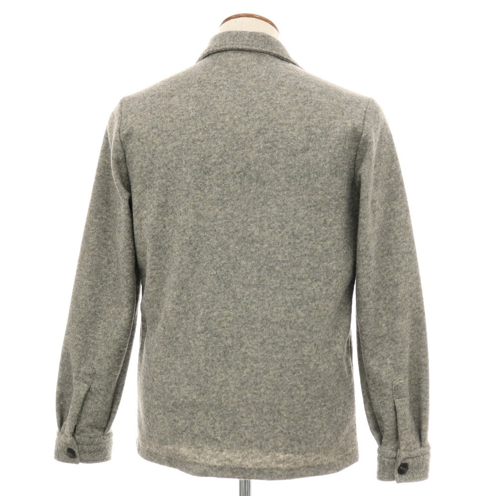 【中古】ギローバー GUY ROVER コットンウール カジュアルシャツ グレーxブラウン【サイズM】【 状態ランクB 】【 メンズ 】