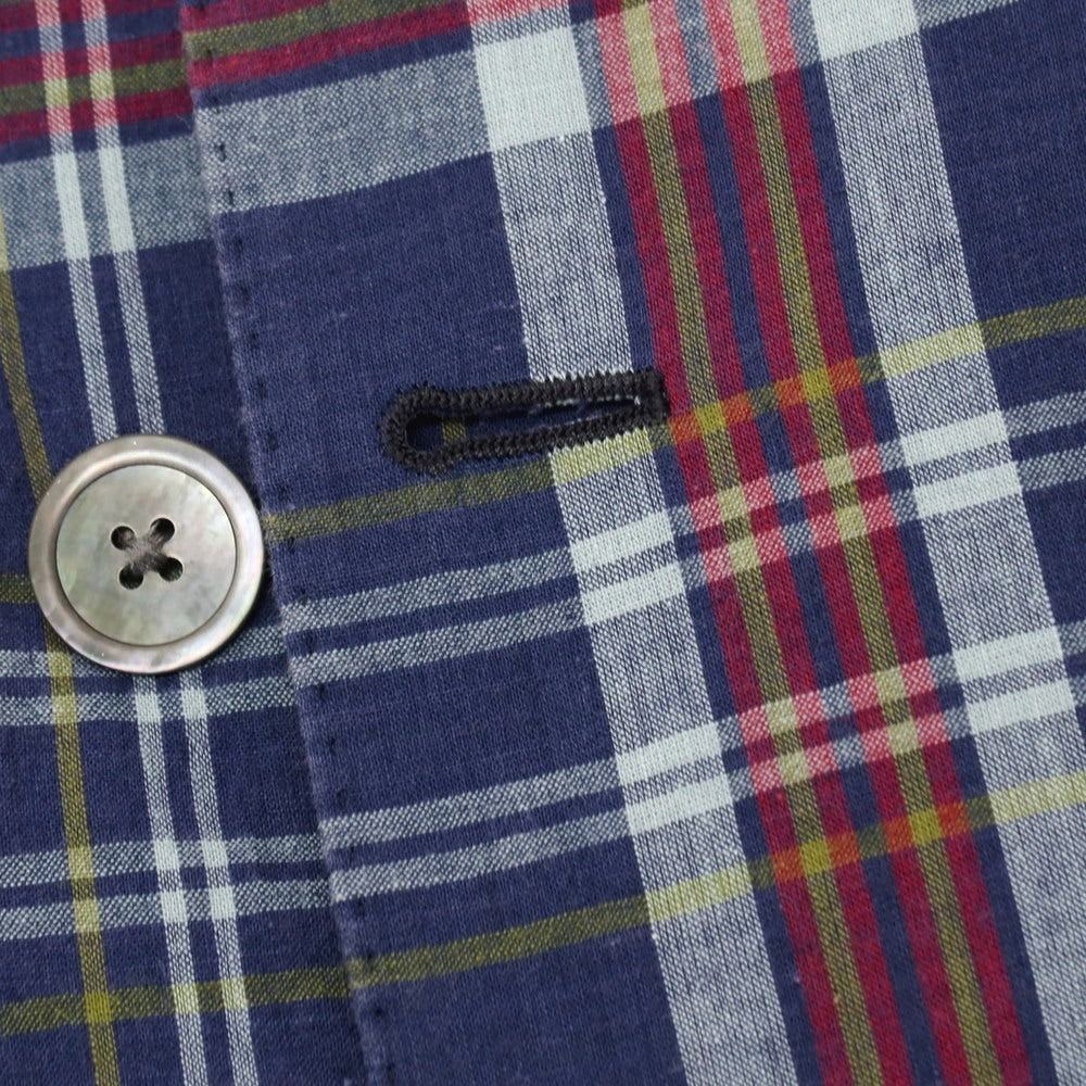 【中古】ポロ ラルフローレン Polo Ralph Lauren コットン チェック ダブル6B カジュアルジャケット ネイビーxレッド【サイズ38S】【 状態ランクD 】【 メンズ 】