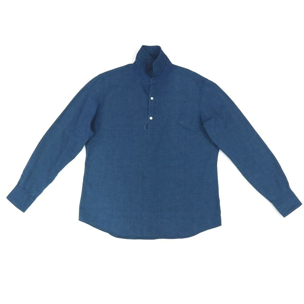 【中古】メイカーズシャツ カマクラ Makers Shirt 鎌倉 コットン プルオーバー カジュアルシャツ ネイビー【サイズL】【 状態ランクC 】【 メンズ 】