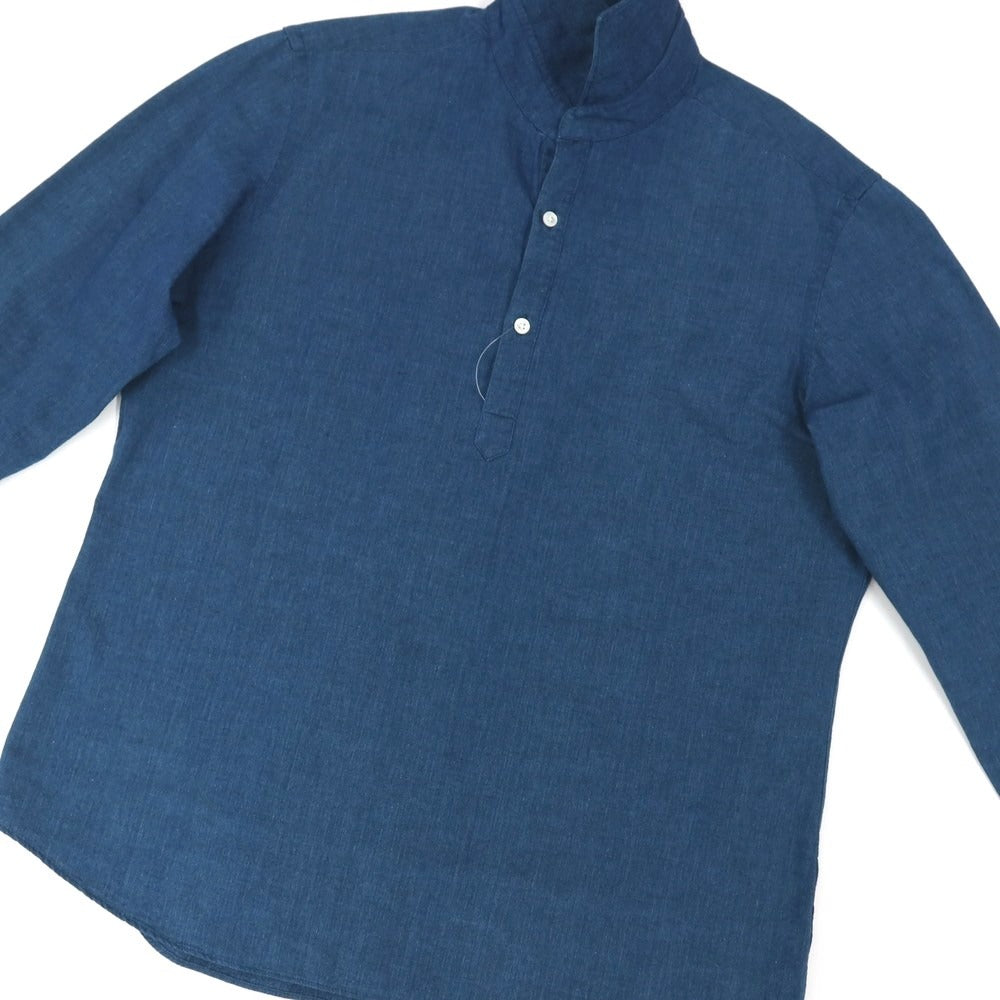 【中古】メイカーズシャツ カマクラ Makers Shirt 鎌倉 コットン プルオーバー カジュアルシャツ ネイビー【サイズL】【 状態ランクC 】【 メンズ 】