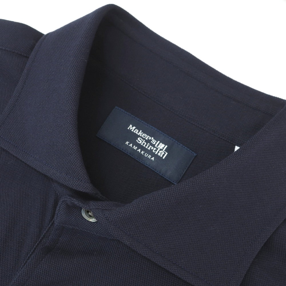 【中古】メイカーズシャツ カマクラ Makers Shirt 鎌倉 コットンポリエステル 鹿の子 半袖ポロシャツ ネイビー【サイズXL】【 状態ランクA 】【 メンズ 】
