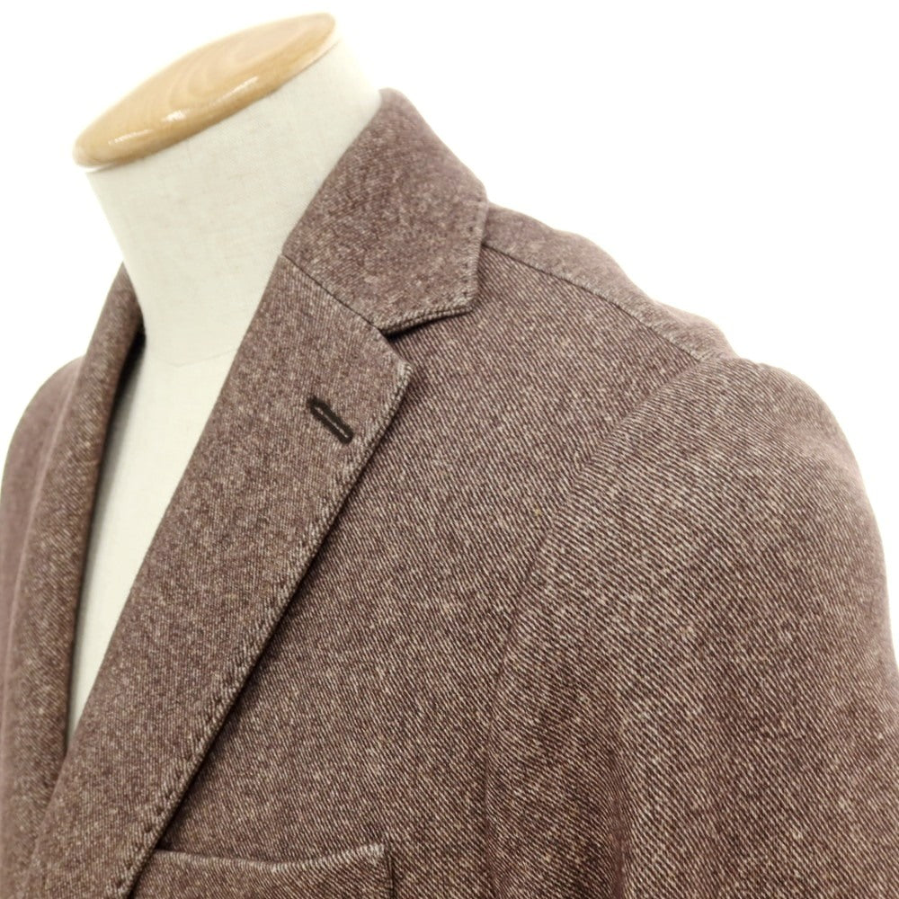 【中古】チルコロ1901 CIRCOLO 1901 コットン ジャージー ツイルプリント 2B カジュアルジャケット アッシュブラウン【サイズ44】【 状態ランクB 】【 メンズ 】