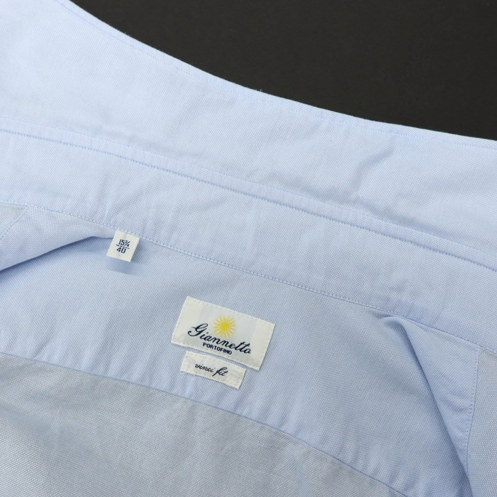 【中古】ジャンネット giannetto コットン ホリゾンタルカラー ドレスシャツ ブルー【サイズ40】【 状態ランクB 】【 メンズ 】