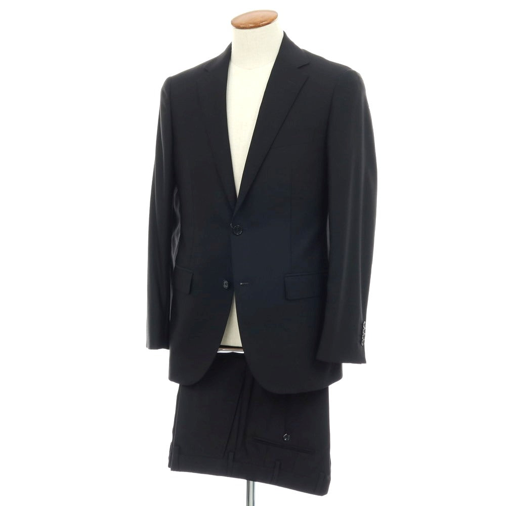 【中古】ユナイテッドアローズ UNITED ARROWS ウールポリエステルシルク 2つボタンスーツ ブラック【 サイズ48 】【 状態ランクB 】【 メンズ 】