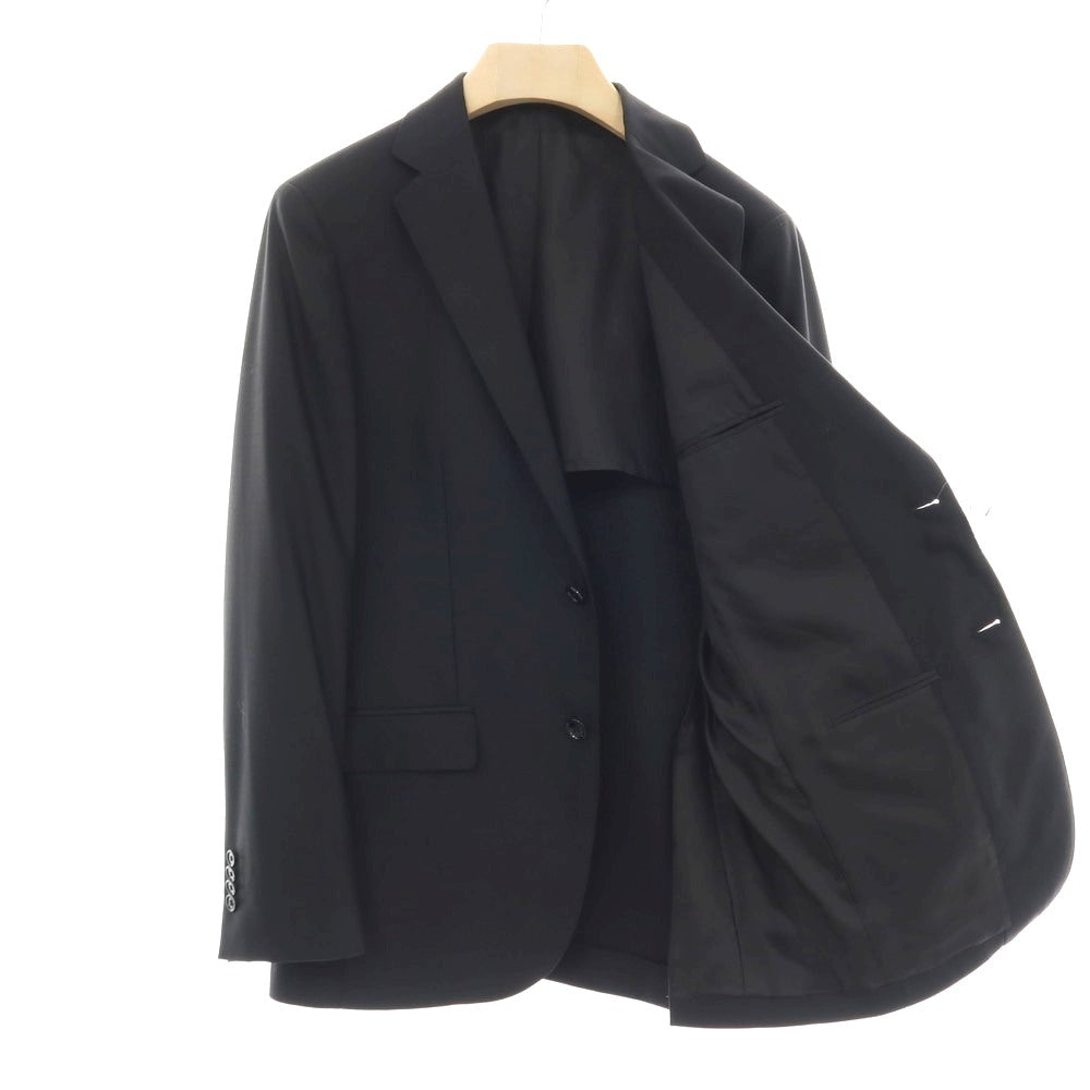 【中古】ユナイテッドアローズ UNITED ARROWS ウールポリエステルシルク 2つボタンスーツ ブラック【 サイズ48 】【 状態ランクB 】【 メンズ 】