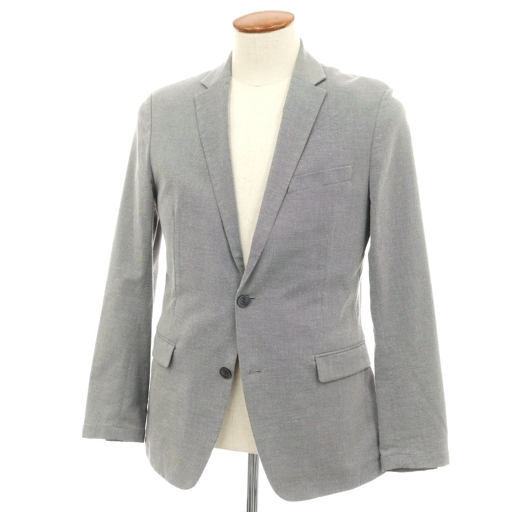 【中古】カルバンクライン Calvin Klein コットンポリエステルリネン 2B カジュアルジャケット ブラックxホワイト【サイズ38】【 状態ランクC 】【 メンズ 】