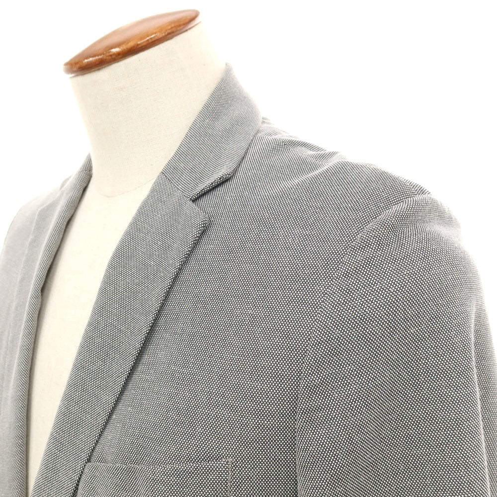 【中古】カルバンクライン Calvin Klein コットンポリエステルリネン 2B カジュアルジャケット ブラックxホワイト【サイズ38】【 状態ランクC 】【 メンズ 】