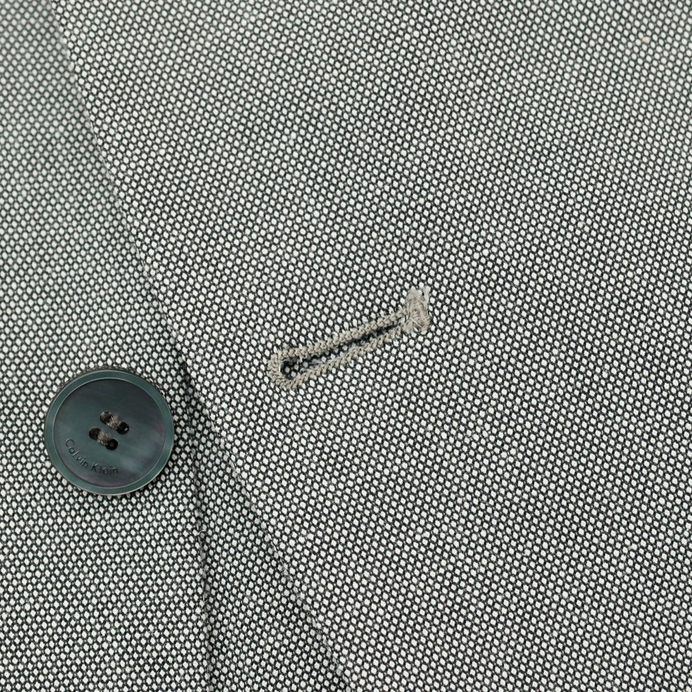 【中古】カルバンクライン Calvin Klein コットンポリエステルリネン 2B カジュアルジャケット ブラックxホワイト【サイズ38】【 状態ランクC 】【 メンズ 】