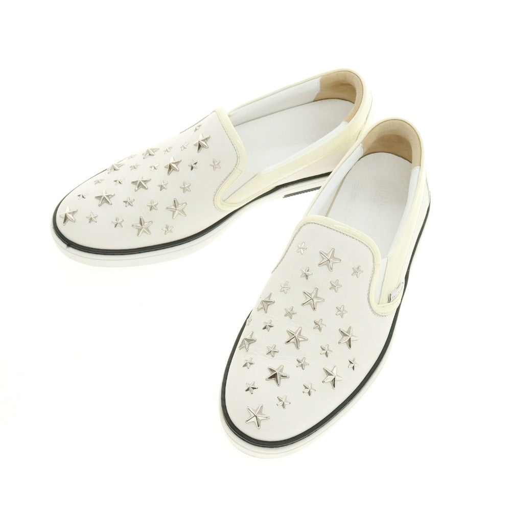 【中古】ジミーチュウ JIMMY CHOO レザー スリッポンスニーカー ホワイト【サイズ42】【 状態ランクC 】【 メンズ 】