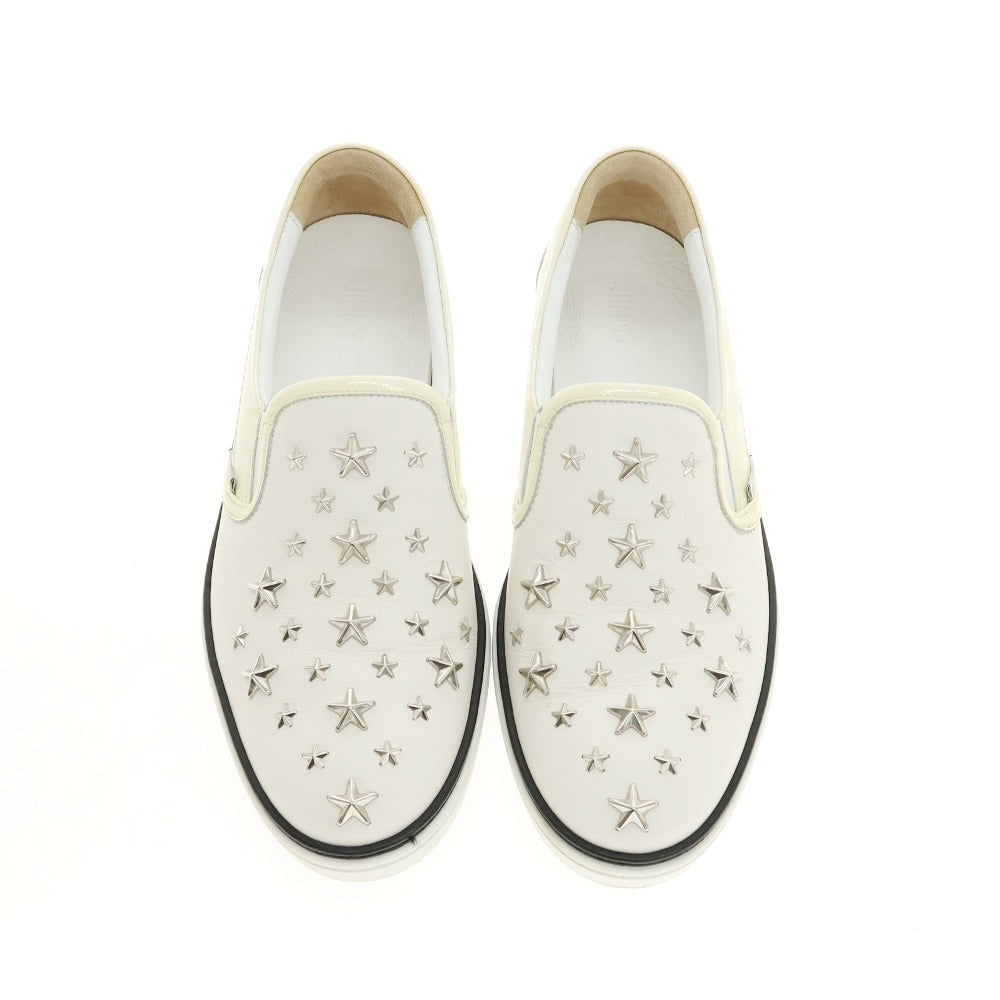 【中古】ジミーチュウ JIMMY CHOO レザー スリッポンスニーカー ホワイト【サイズ42】【 状態ランクC 】【 メンズ 】