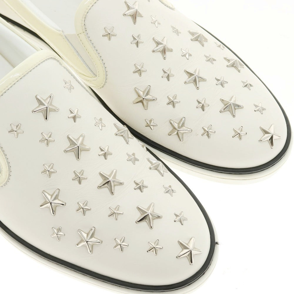 【中古】ジミーチュウ JIMMY CHOO レザー スリッポンスニーカー ホワイト【サイズ42】【 状態ランクC 】【 メンズ 】
