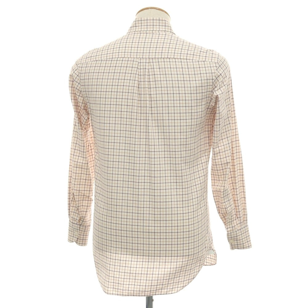 【中古】エリコフォルミコラ ERRICO FORMICOLA コットン チェック ボタンダウン カジュアルシャツ ホワイトxボルドー【サイズ37】【 状態ランクD 】【 メンズ 】