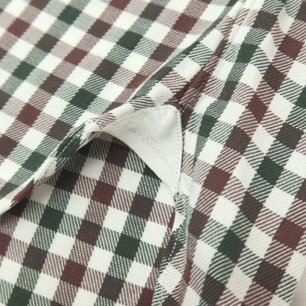 【中古】エリコフォルミコラ ERRICO FORMICOLA コットン チェック ボタンダウン カジュアルシャツ グリーンxブラウン【サイズ37】【 状態ランクD 】【 メンズ 】