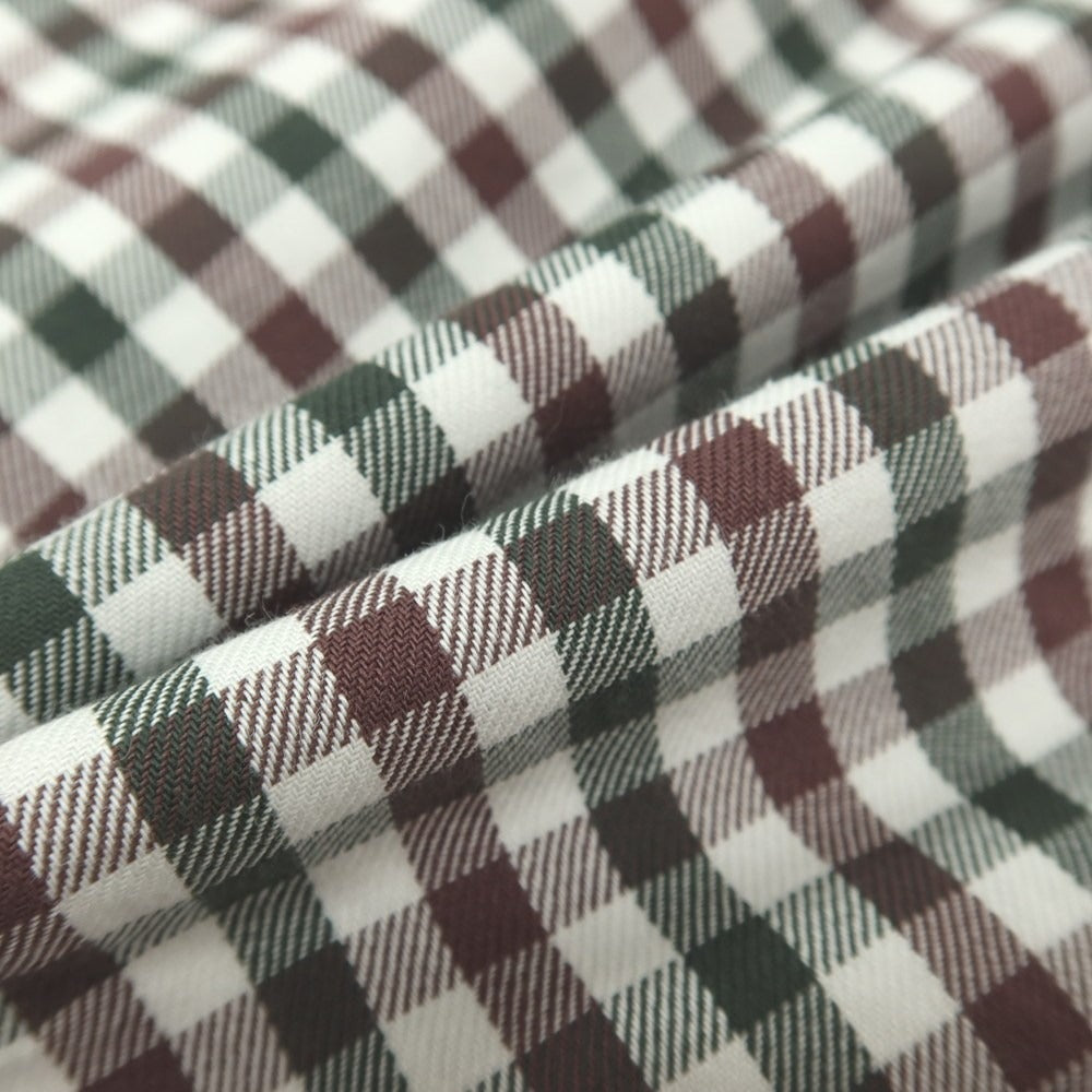 【中古】エリコフォルミコラ ERRICO FORMICOLA コットン チェック ボタンダウン カジュアルシャツ グリーンxブラウン【サイズ37】【 状態ランクD 】【 メンズ 】