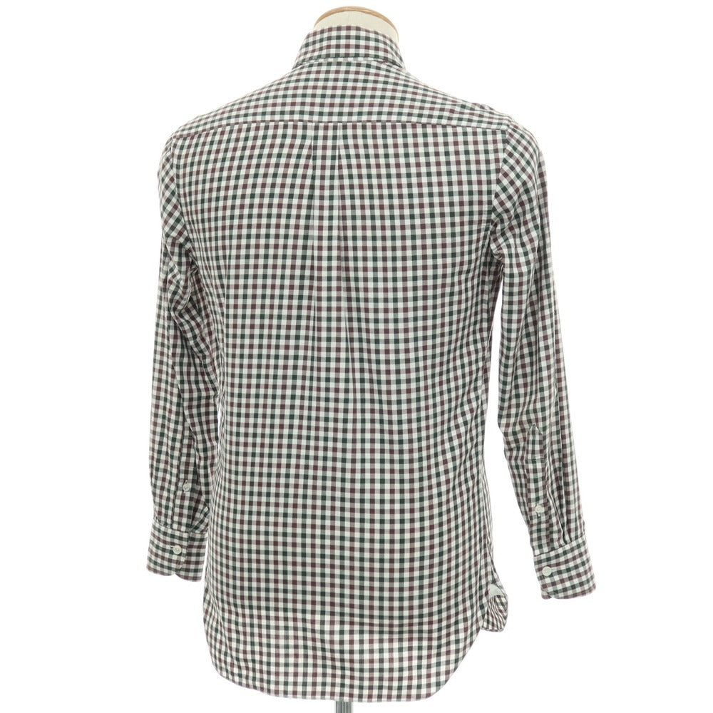 【中古】エリコフォルミコラ ERRICO FORMICOLA コットン チェック ボタンダウン カジュアルシャツ グリーンxブラウン【サイズ37】【 状態ランクD 】【 メンズ 】