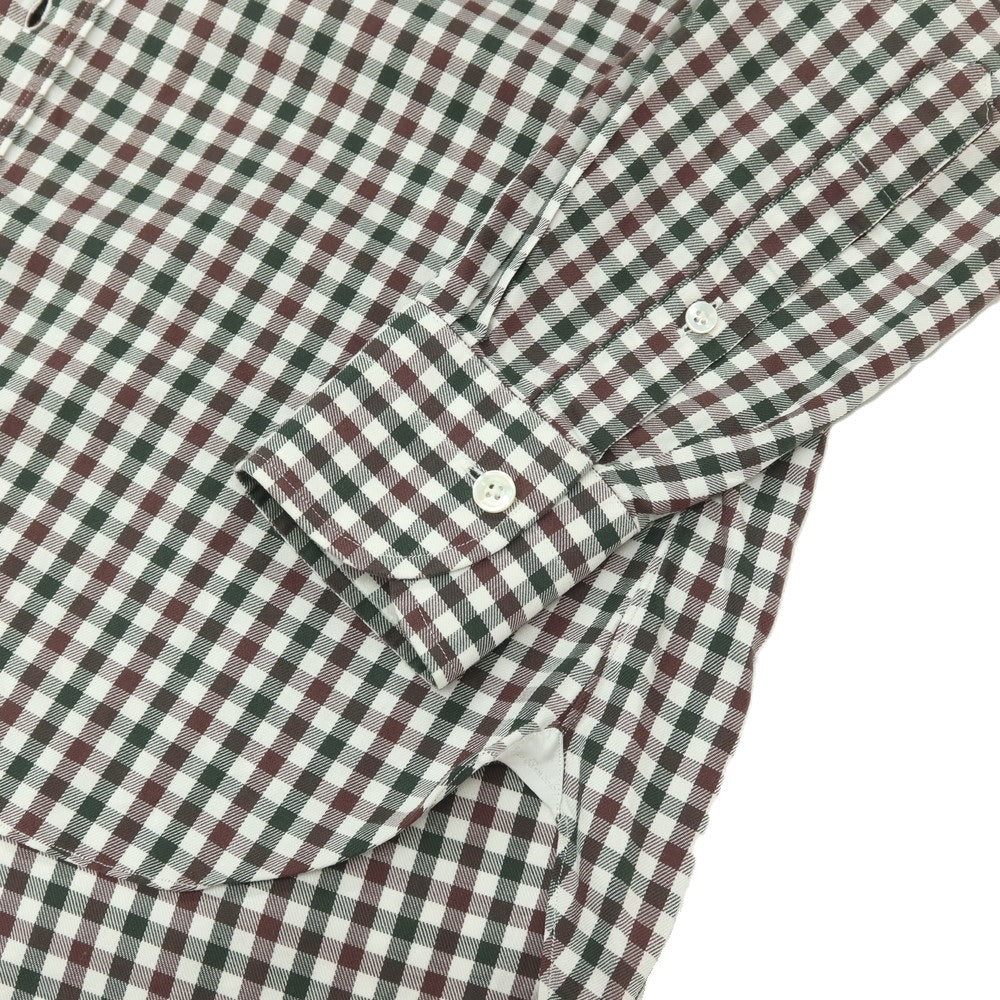 【中古】エリコフォルミコラ ERRICO FORMICOLA コットン チェック ボタンダウン カジュアルシャツ グリーンxブラウン【サイズ37】【 状態ランクD 】【 メンズ 】